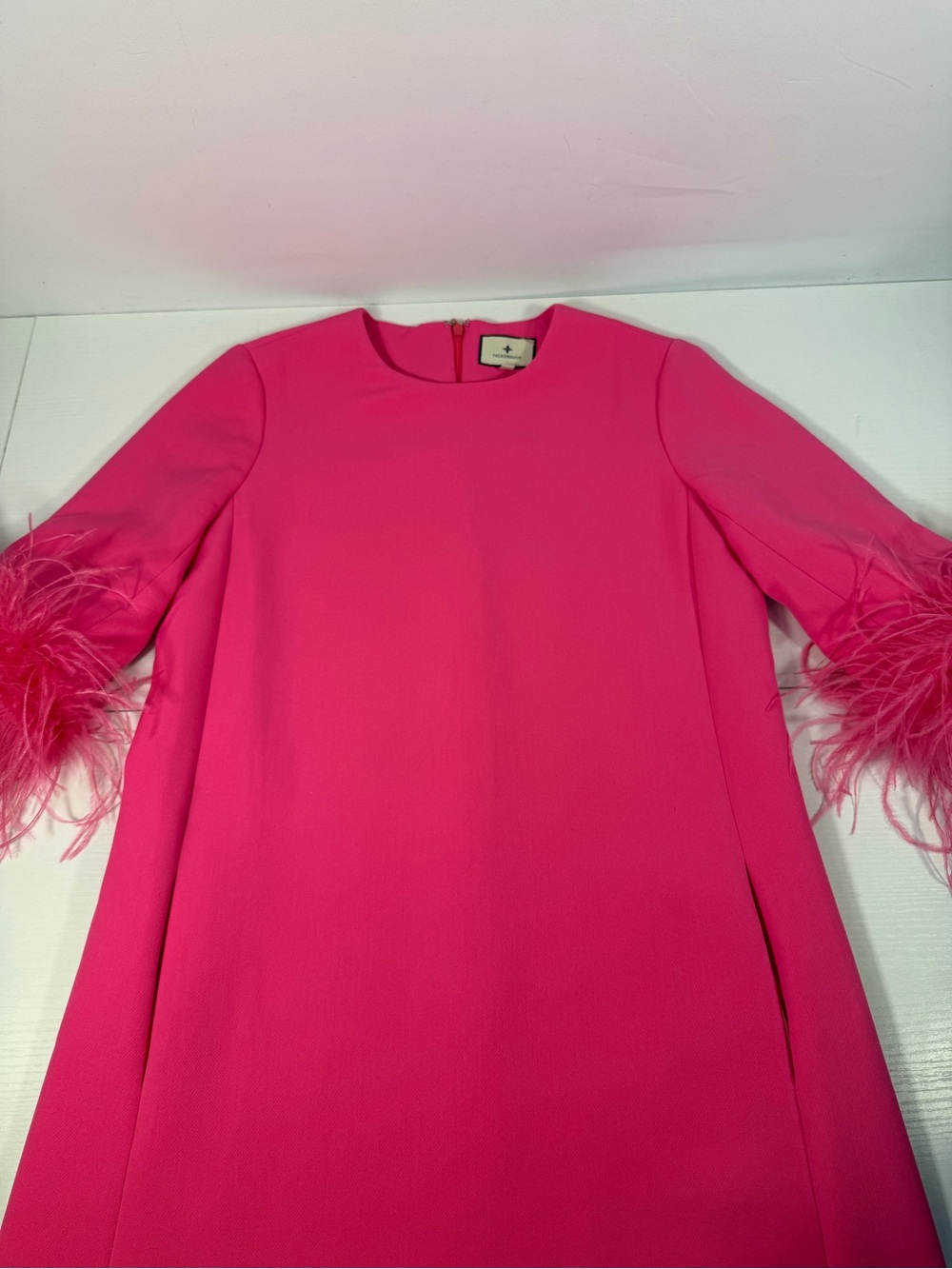 Tuckernuck Hot Pink Feather Jamie Dress Cocktail Party Small - Picture 4 of 10